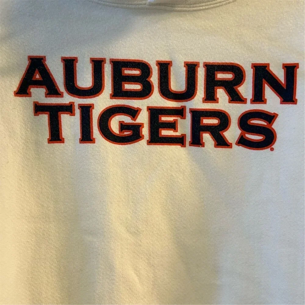 Champion Auburn‎ Tigers Men's Hoodie White Pullover Size L Sports Theme
